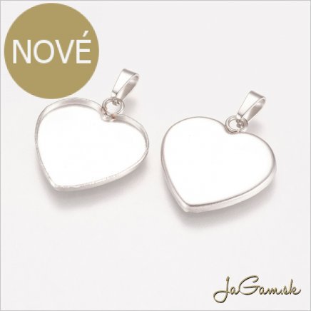 Prívesok s lôžkom 22x20mm CHIRURGICKÁ OCEĽ, 1ks (ch1625)